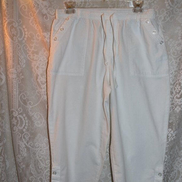 Gloria Vanderbilt capri cotton pants size medium super easy pull-on and comfy - Picture 1 of 5